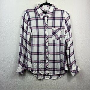❤️ Rails Plaid Button Down Long Sleeve Top Pink Blue